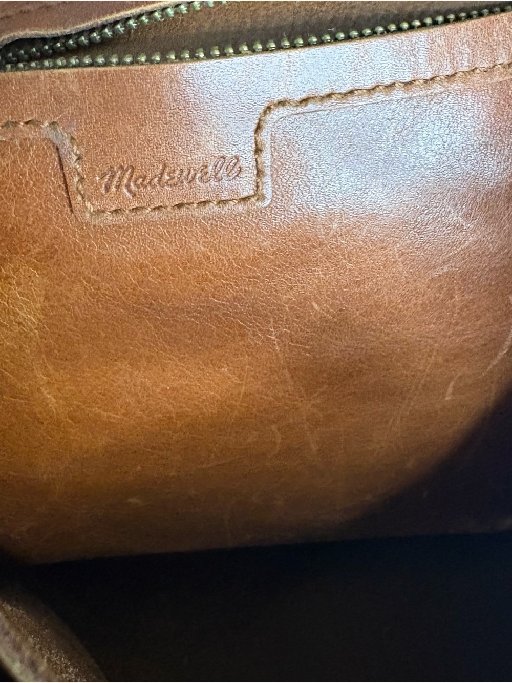 Madewell Leather Medium Transport Tote Purse English Saddle Brown Crossbody Bag - Picture 13 of 13